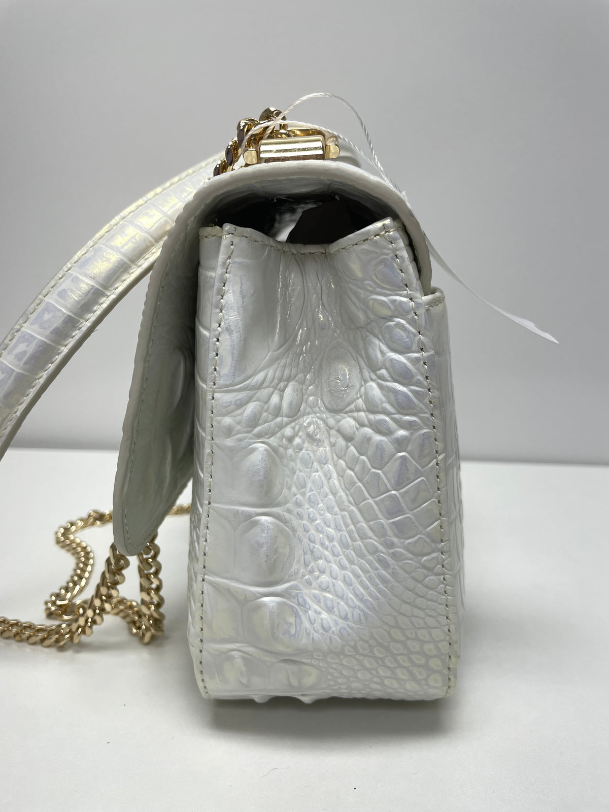 Brahmin Handbag White Rosa Convertible Sea Salt New