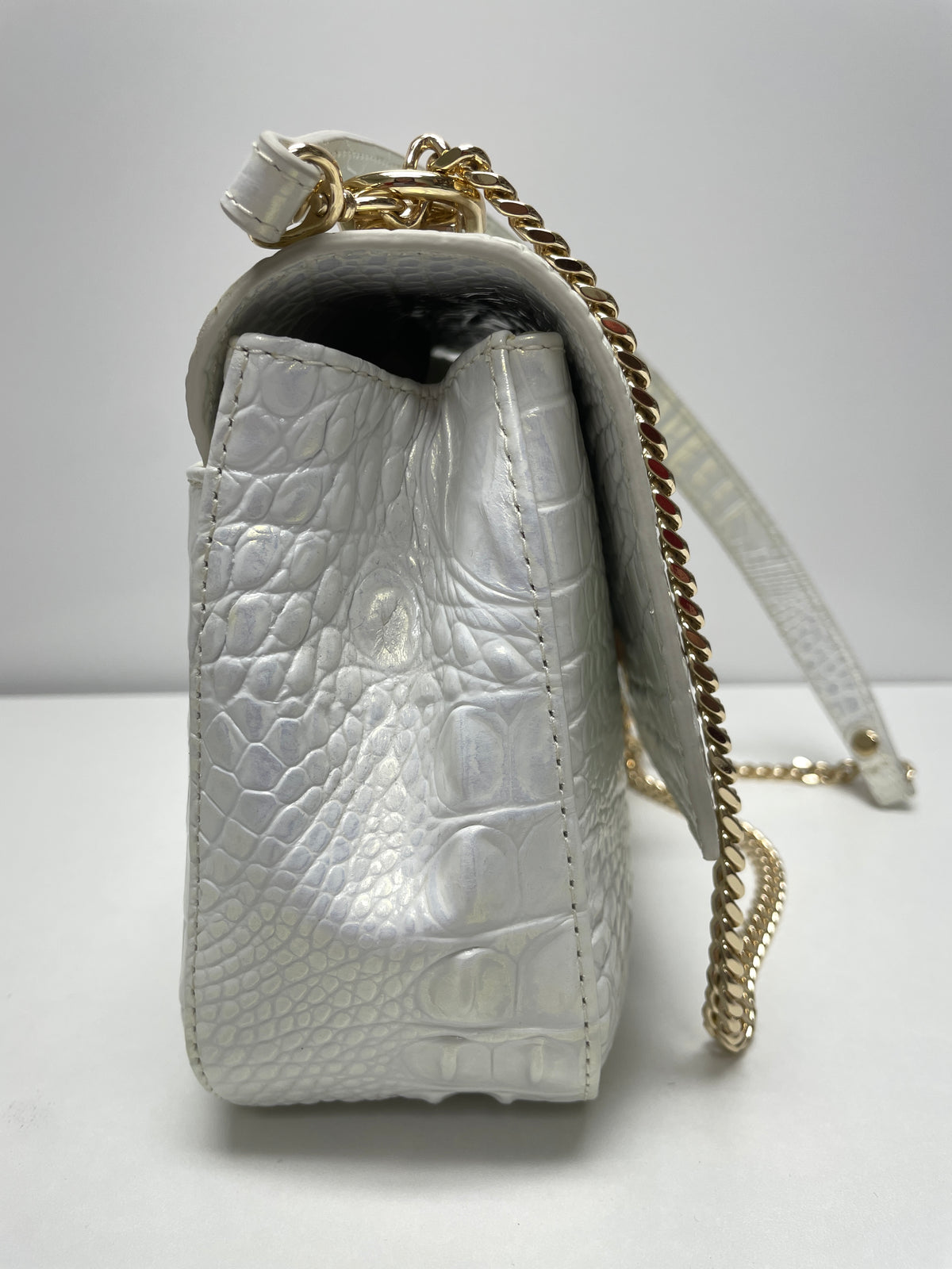 Brahmin Handbag White Rosa Convertible Sea Salt New