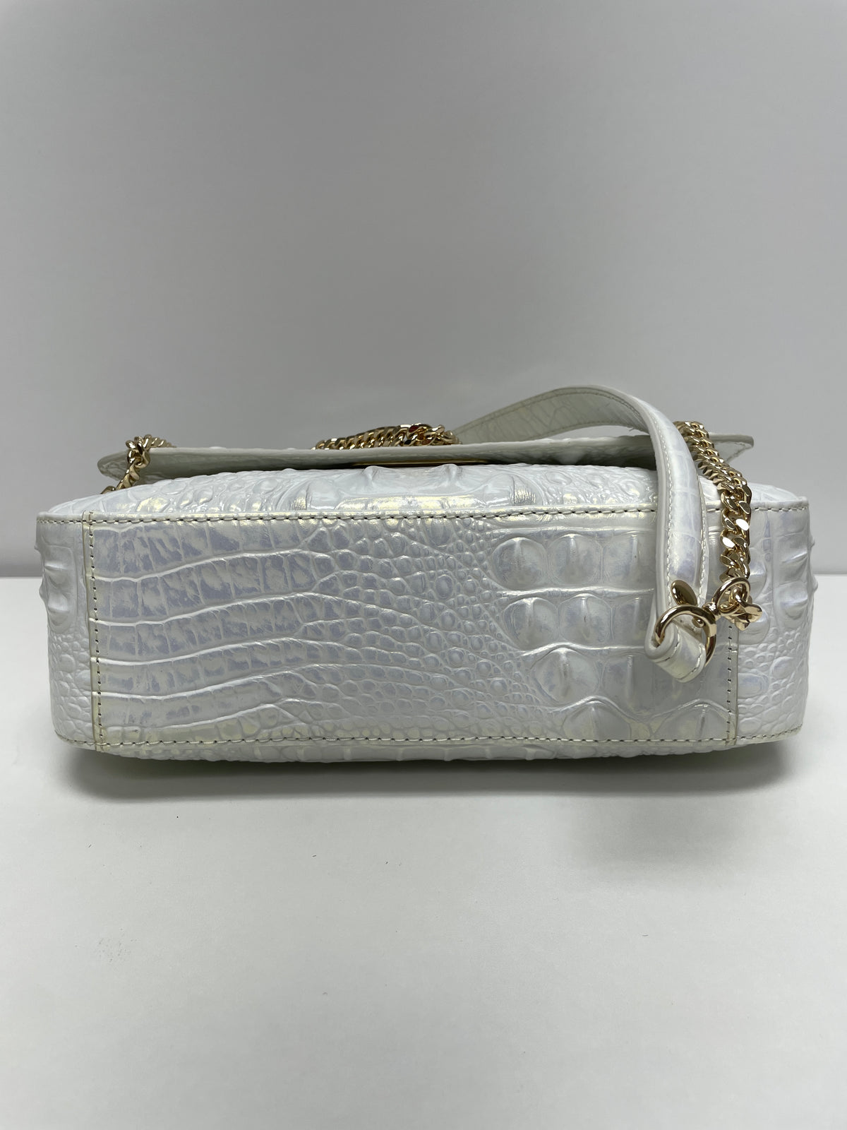 Brahmin Handbag White Rosa Convertible Sea Salt New