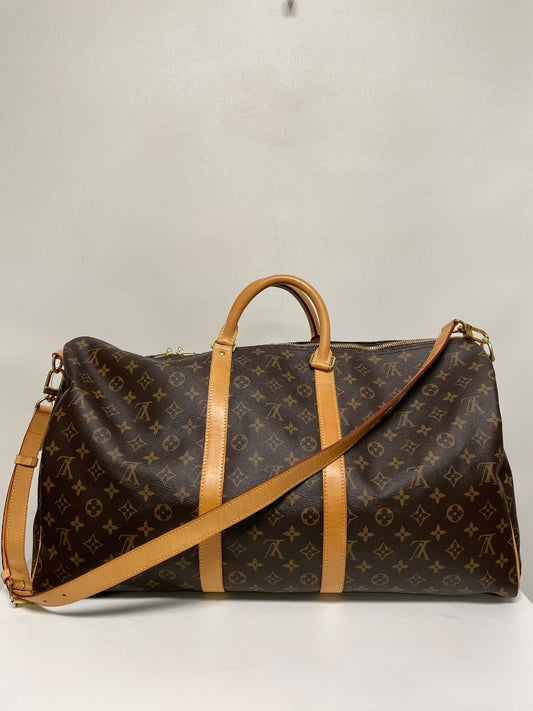 Louis Vuitton Duffle Brown Monogram Keepall Bandouliere 55
