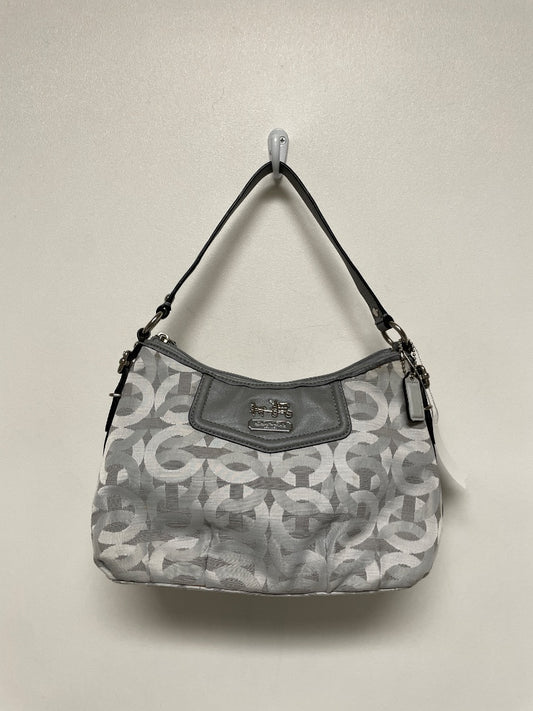 Coach Handbag Gray Signature Op Art 2011 As Is Inside Liner