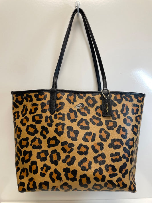 Coach Handbag Leopard City Tote Ocelot