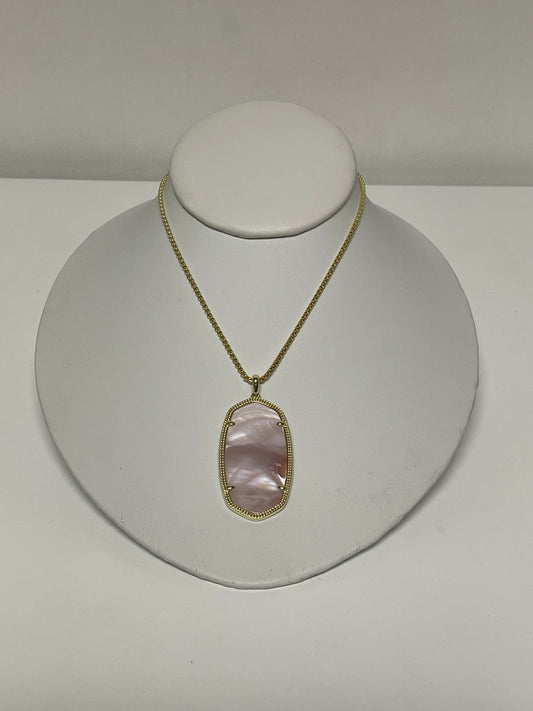 Kendra Scott Necklace Gold & Pink Reid w/ Bag
