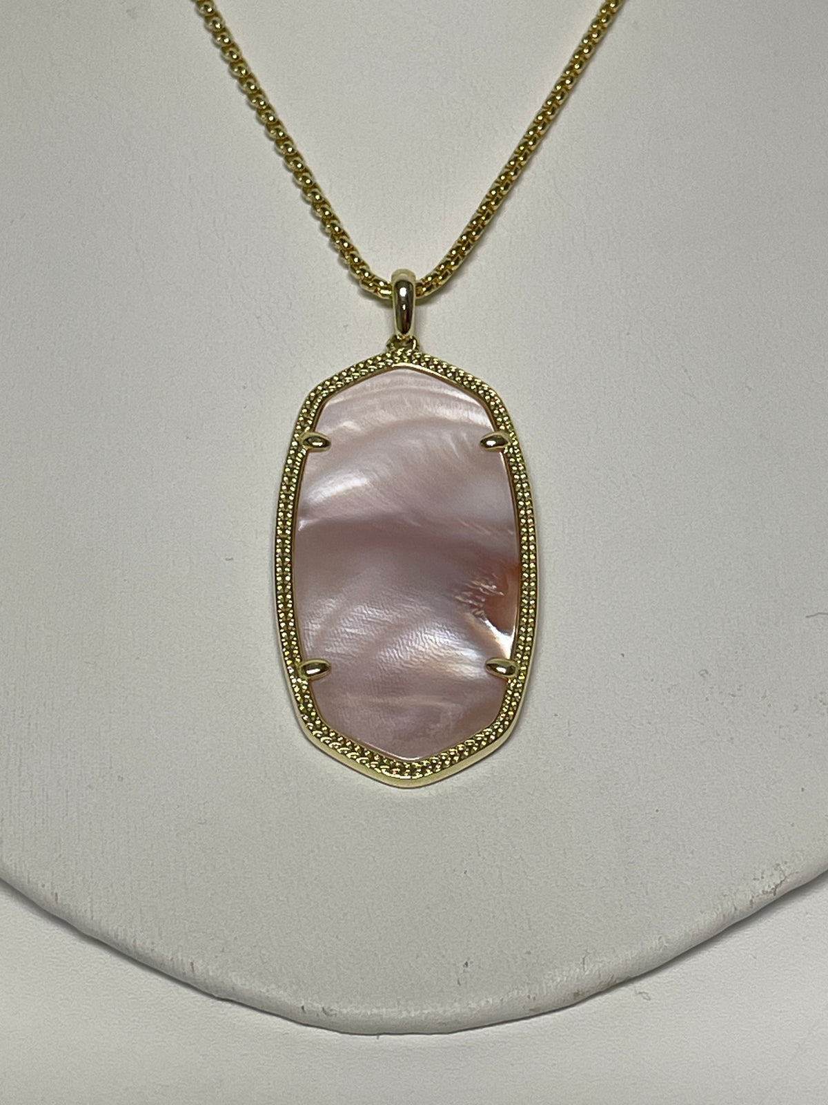 Kendra Scott Necklace Gold & Pink Reid w/ Bag