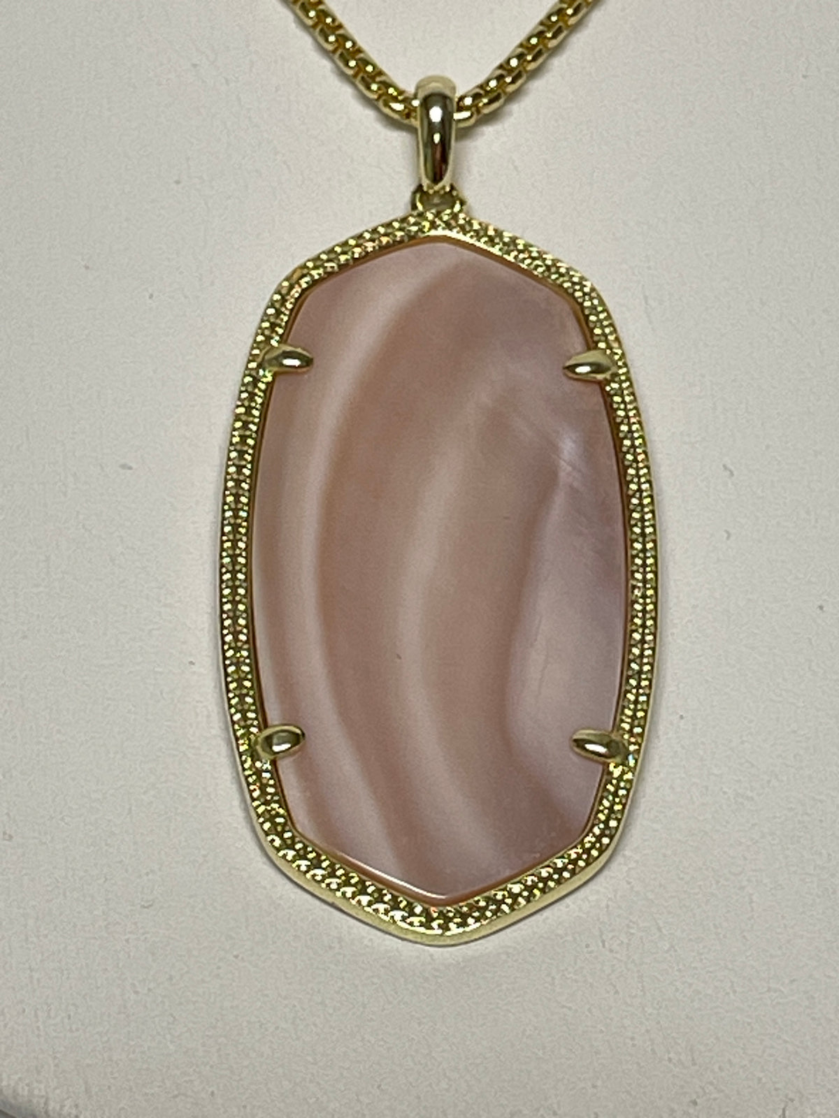 Kendra Scott Necklace Gold & Pink Reid w/ Bag
