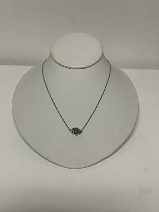Kendra Scott Necklace Silver Tess Pendant w/ Bg As Is