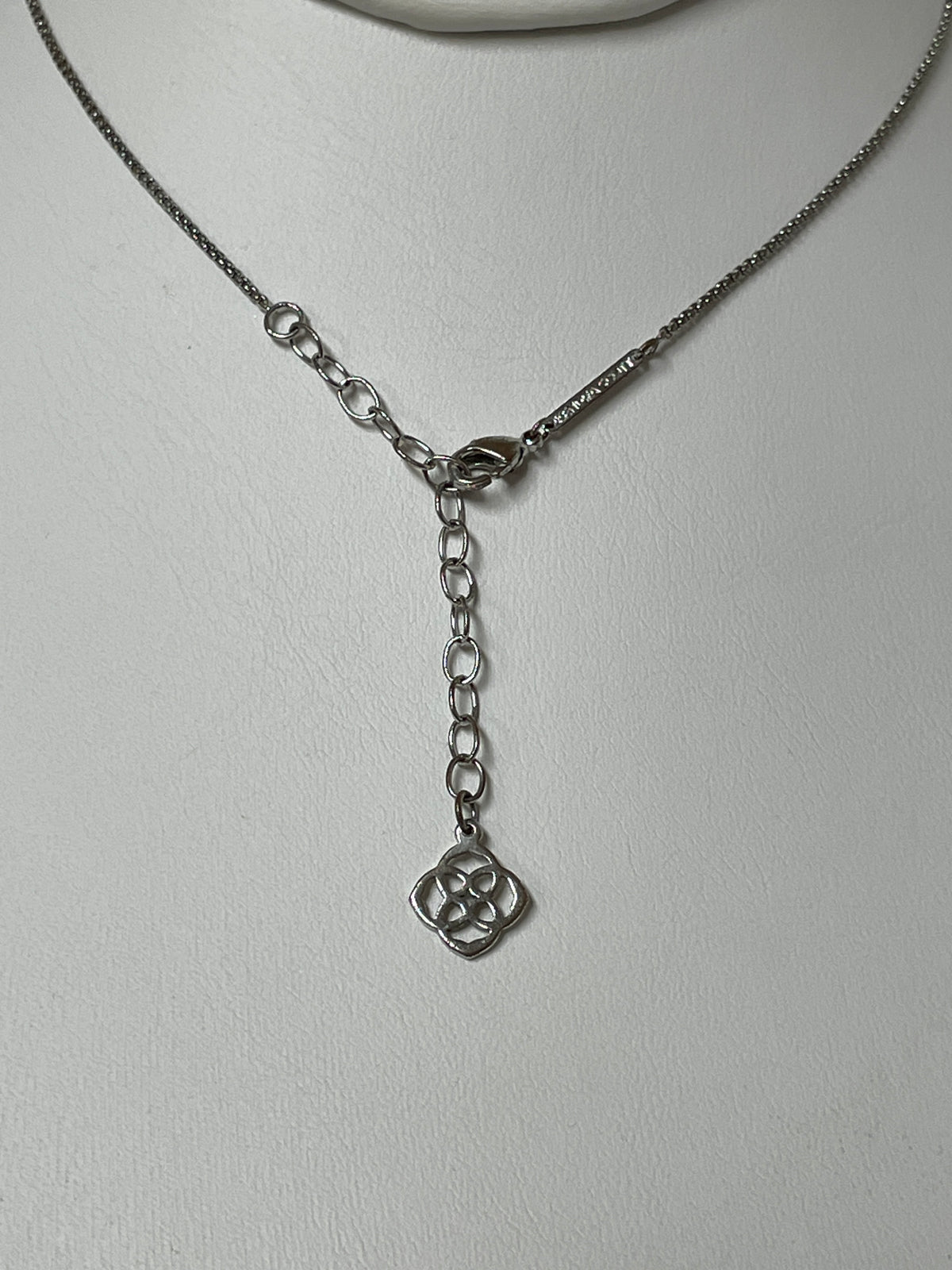 Kendra Scott Necklace Silver Tess Pendant w/ Bag