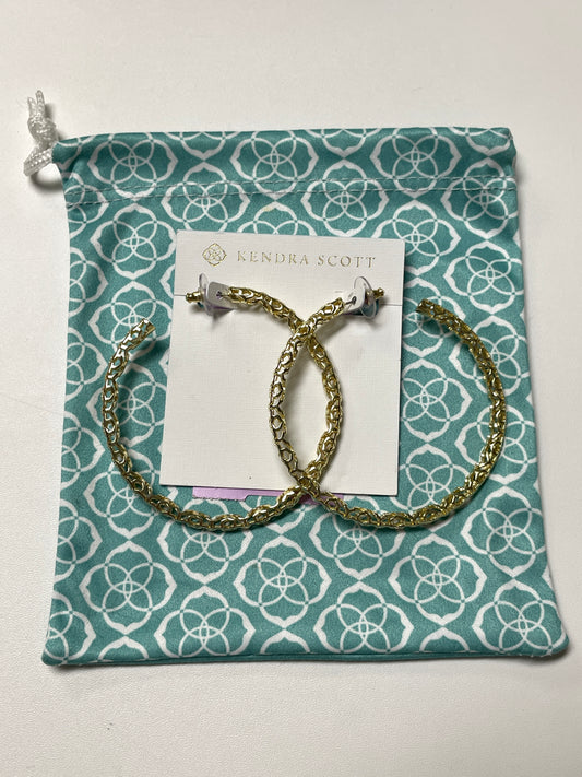 Kendra Scott Earrings Gold Maggie Hoop w/ Bag 2.5 in