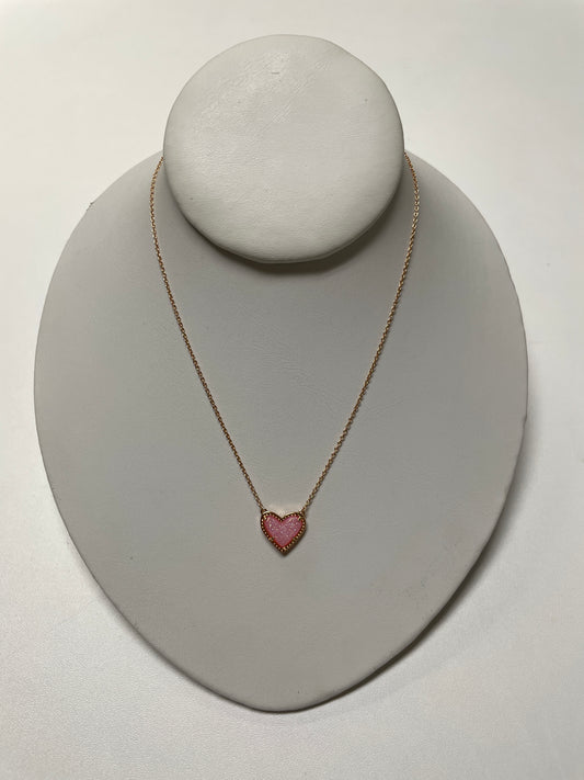 Kendra Scott Necklace Rose Gold Ari Heart Pendant