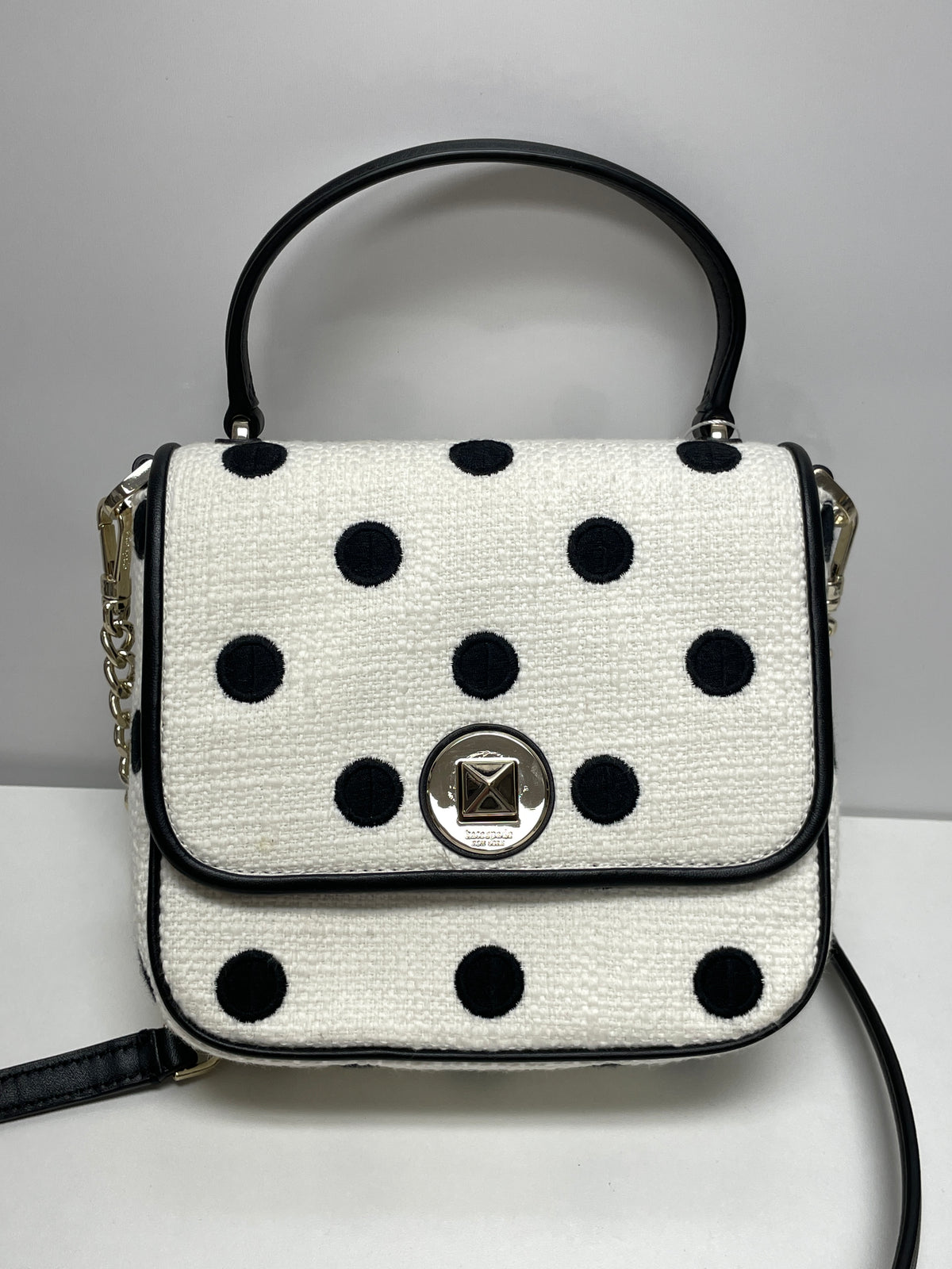 Kate Spade Crossbody Black & White Polka Dot Natalia Embroidered
