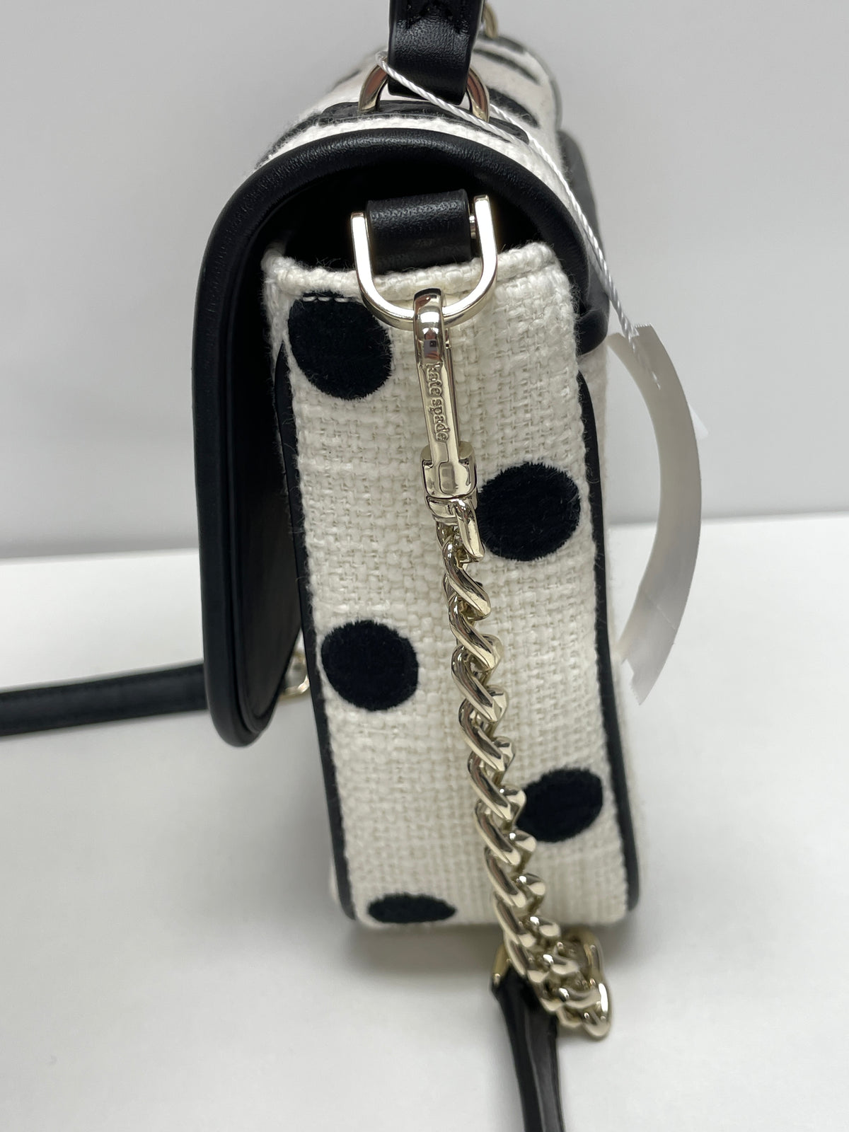 Kate Spade Crossbody Black & White Polka Dot Natalia Embroidered